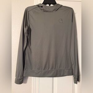 Carhartt Gray Hooded Long Sleeve Shirt